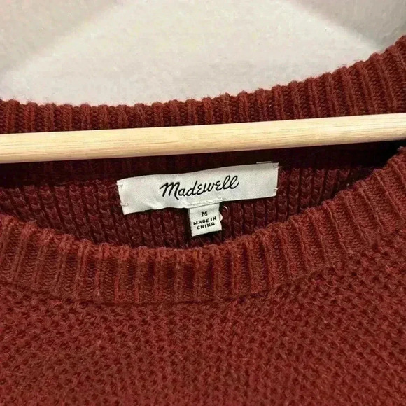 Madewell Women’s Province Cross Back Knit Pullover Sweater Rust Red Size M - Picture 3 of 8